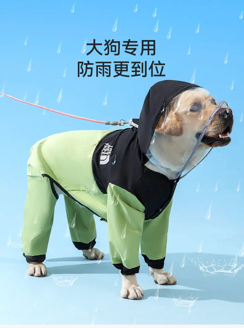 All-Season Outdoor Four-Legged Large Dog Raincoat Full-Body Cover for Medium and Large Dogs Like Border Collies and Golden Retrievers, Pet Clothing — feature 4