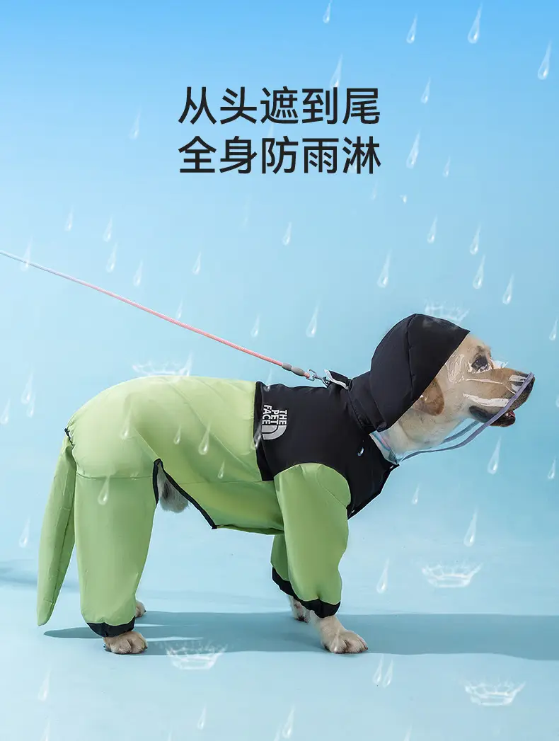 All-Season Outdoor Four-Legged Large Dog Raincoat Full-Body Cover for Medium and Large Dogs Like Border Collies and Golden Retrievers, Pet Clothing — feature 6