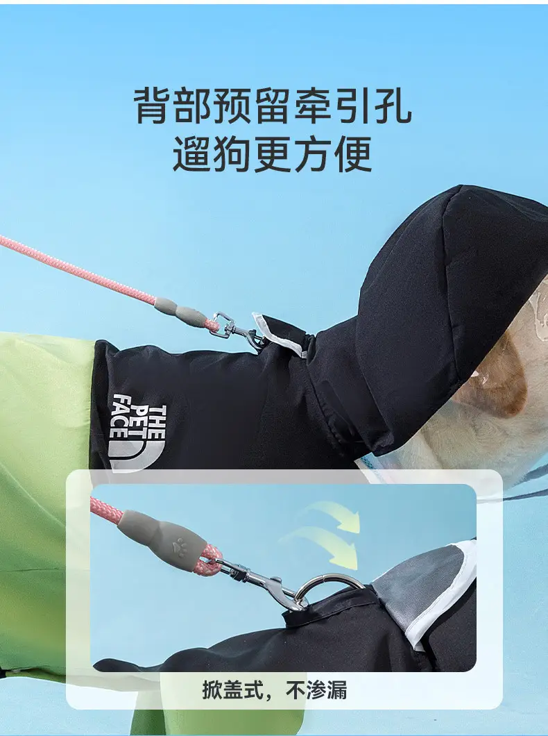 All-Season Outdoor Four-Legged Large Dog Raincoat Full-Body Cover for Medium and Large Dogs Like Border Collies and Golden Retrievers, Pet Clothing — feature 8