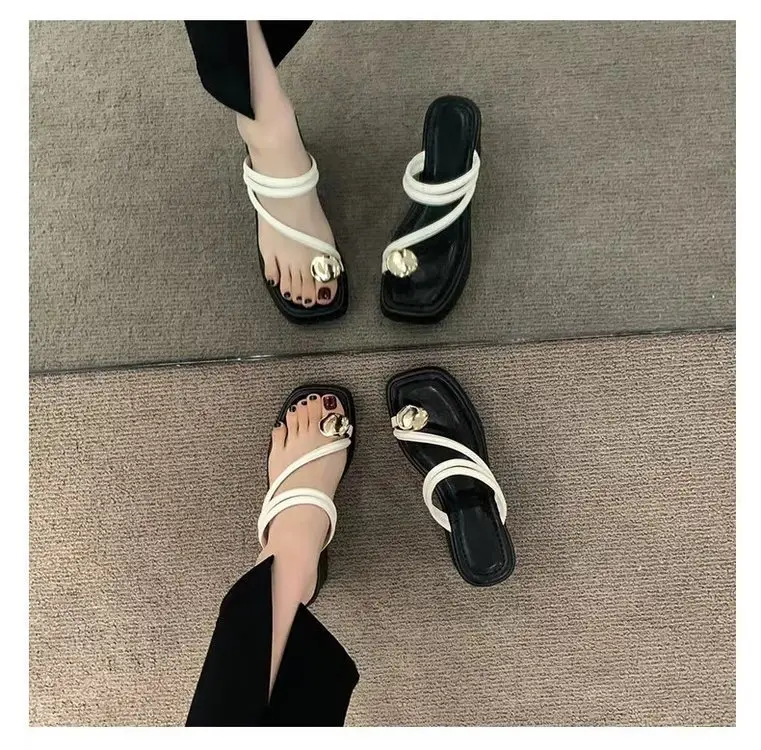 Fashion Women's High-heeled Sandals 2025 New Thick Heel Thick-soled Two-wear Sandals and Slippers Women's Summer Outer Wear Thong Sandals — feature 5