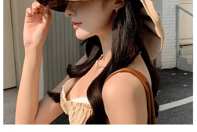 Women Beige Brim Sun Hat with Adjustable Strap — feature 15