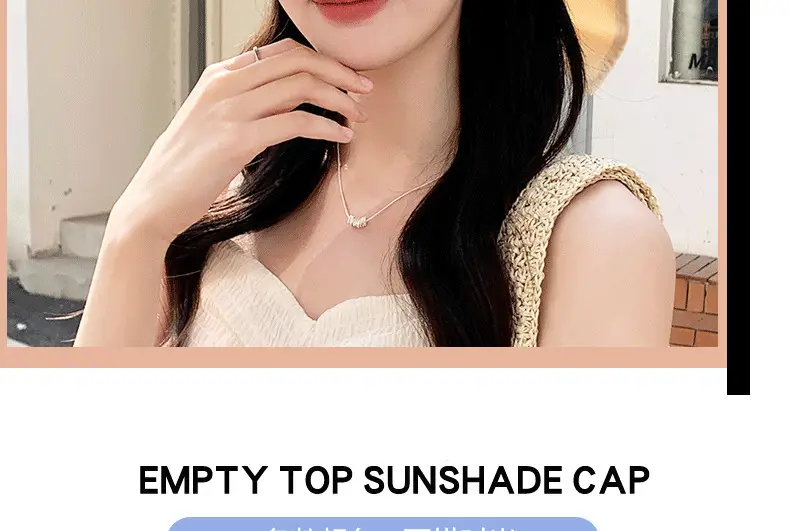 Women Beige Brim Sun Hat with Adjustable Strap — feature 2
