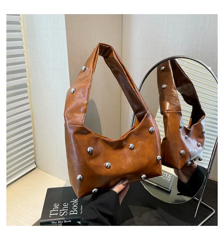 White Rivet Shoulder Bag for Women 2025 Spring — feature 25