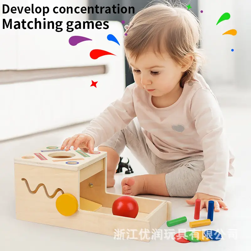 Wooden Color Matching Coin Box for Kids 0-3 Years