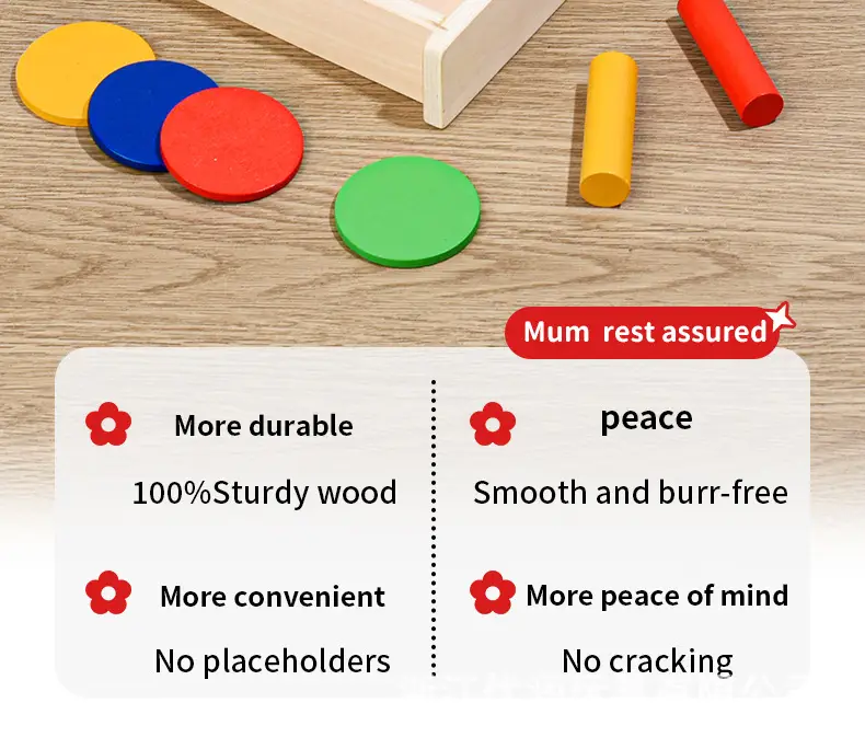 Wooden Color Matching Coin Box for Kids 0-3 Years — feature 4
