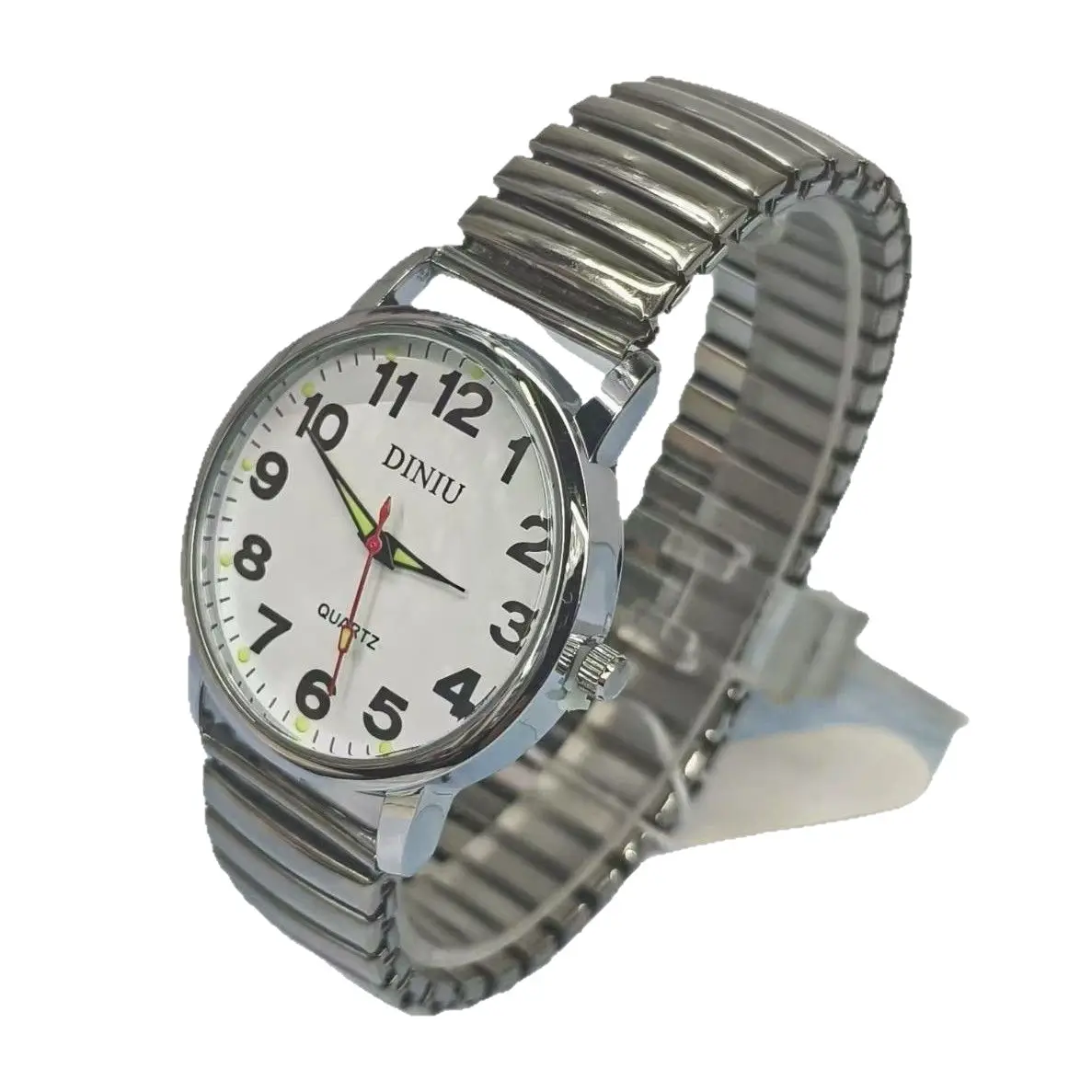 Elastic Band Digital Watch for Men Women Large Dial