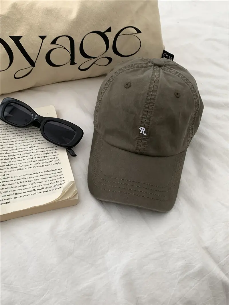 Vintage R Small Letter Baseball Cap with Embroidery — feature 10