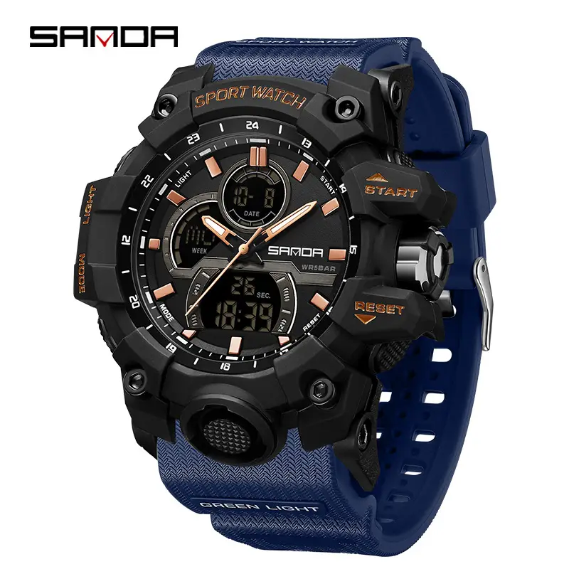 Sanda Waterproof Men's Digital Watch 22H 1000M