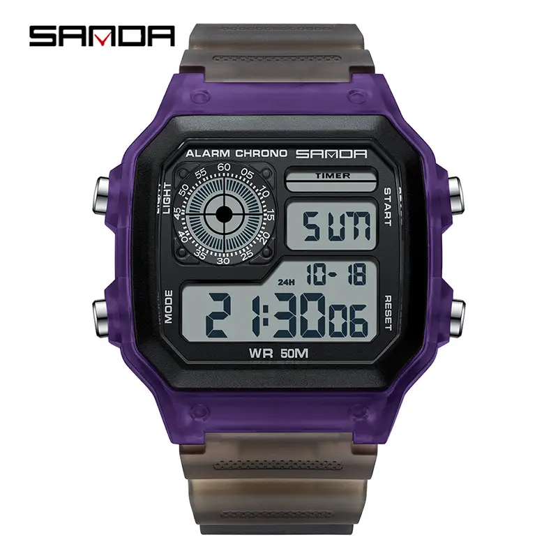 Sanda Men's Square Digital Watch Black Waterproof - Image 7