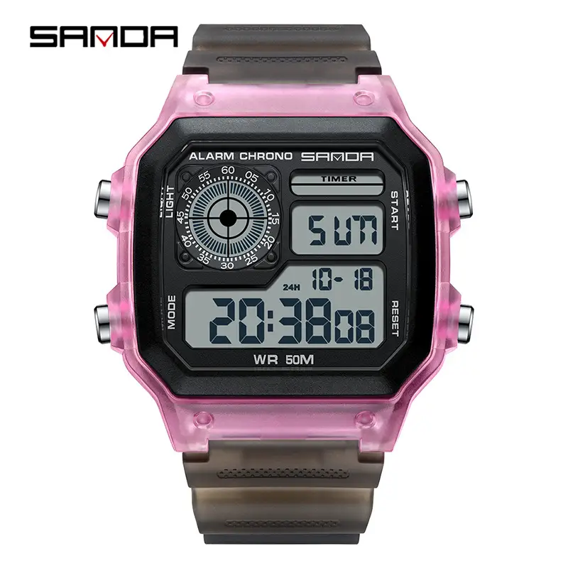 Sanda Men's Square Digital Watch Black Waterproof - Image 8