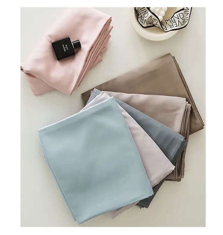 Light Luxury 60-Count Lenzing Tencel Double Solid Color Bed Sheet, Simple Solid Color Summer Silky Double-Sided Ice Silk for Sleeping Naked — feature 7