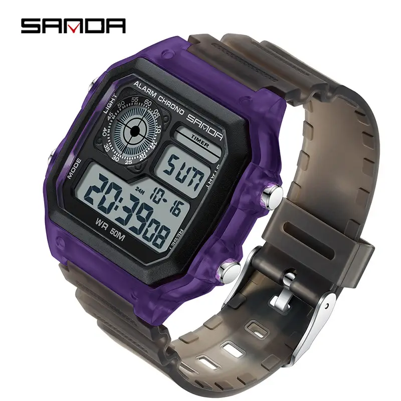 Sanda Multifunctional Digital Watch Transparent Shell Men Women - Image 13