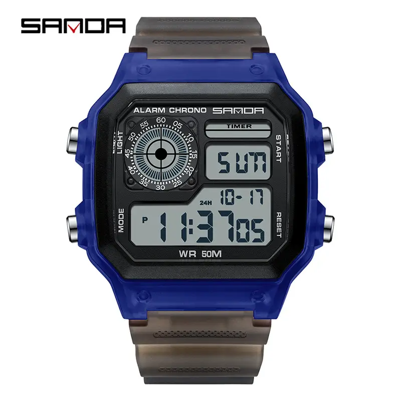 Sanda Multifunctional Digital Watch Transparent Shell Men Women - Image 3
