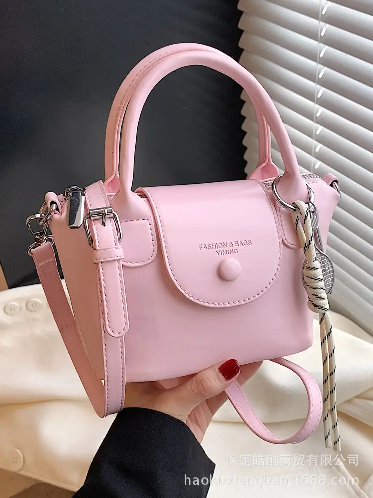 Pink Leather Crossbody Bag for Women Spring Summer 2025 - Image 7