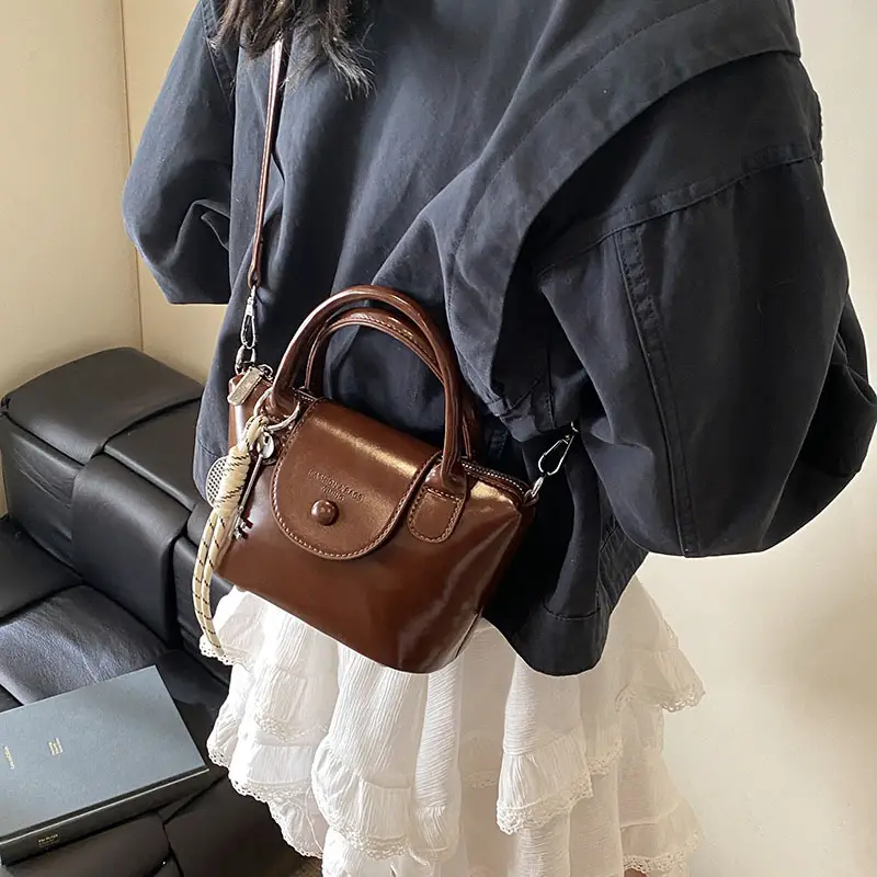 Pink Leather Crossbody Bag for Women Spring Summer 2025 - Image 2
