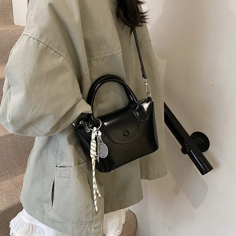 Pink Leather Crossbody Bag for Women Spring Summer 2025 - Image 4