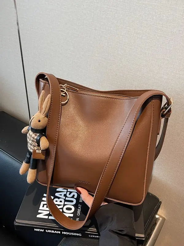 Women Crossbody Bag Brown Leather Large Capacity 2026 - Image 7