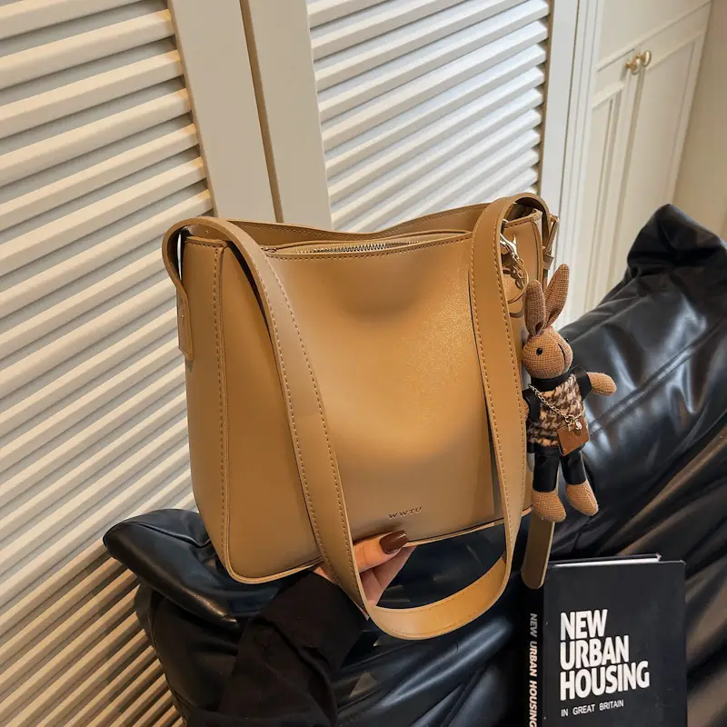 Women Crossbody Bag Brown Leather Large Capacity 2026 - Image 2