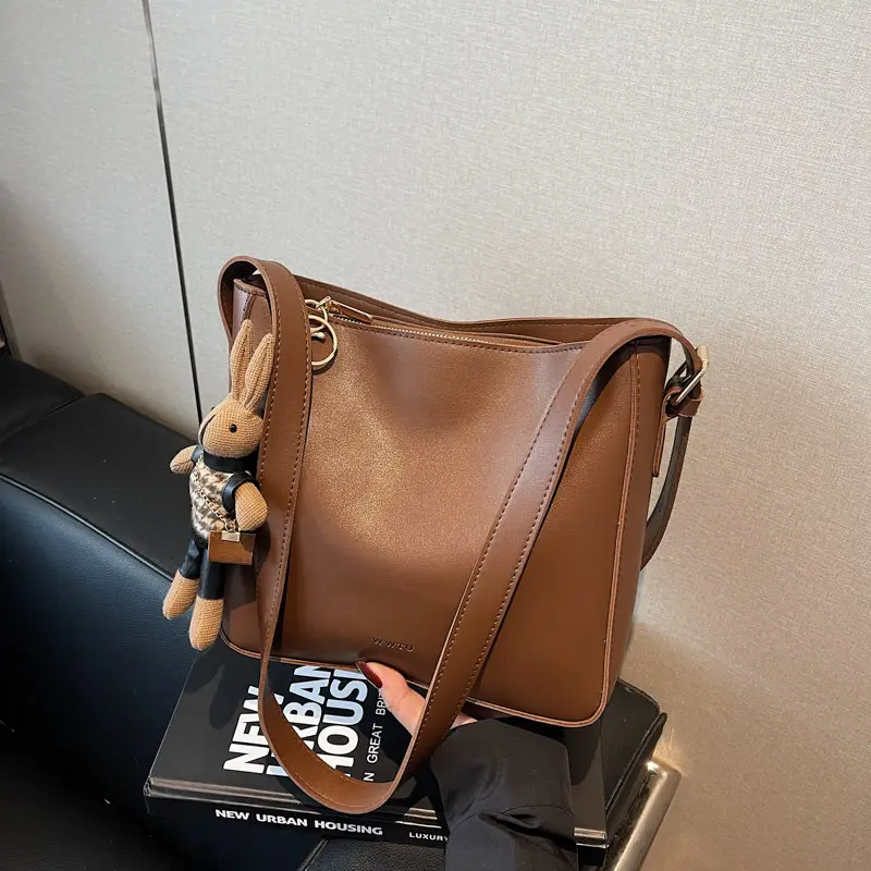 Women Crossbody Bag Brown Leather Large Capacity 2026 - Image 4