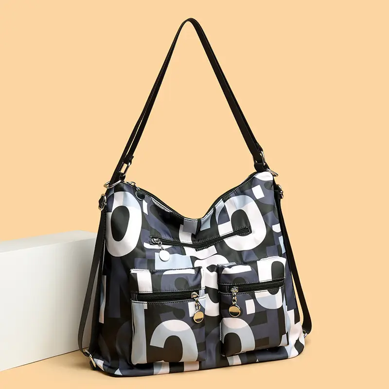 Cross-Brand Letter Print Tote Bag Women Shoulder Bag