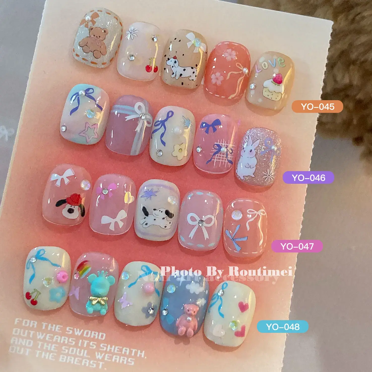 Joker Style Bow Nail Stickers Set of 12 - Image 8