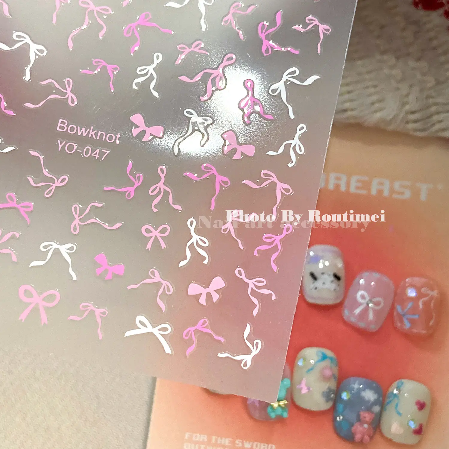 Joker Style Bow Nail Stickers Set of 12 — feature 21