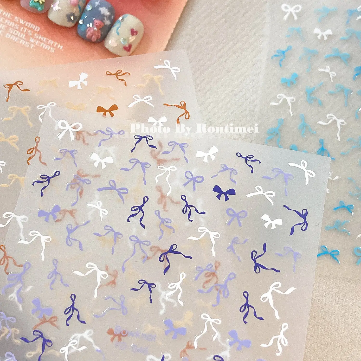 Joker Style Bow Nail Stickers Set of 12 — feature 22