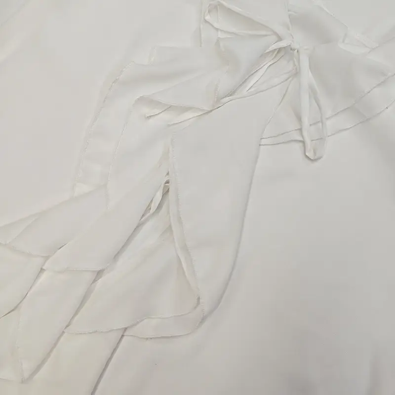 Spring 2025 V-Neck Ruffled Trumpet Shirt for Women — feature 36