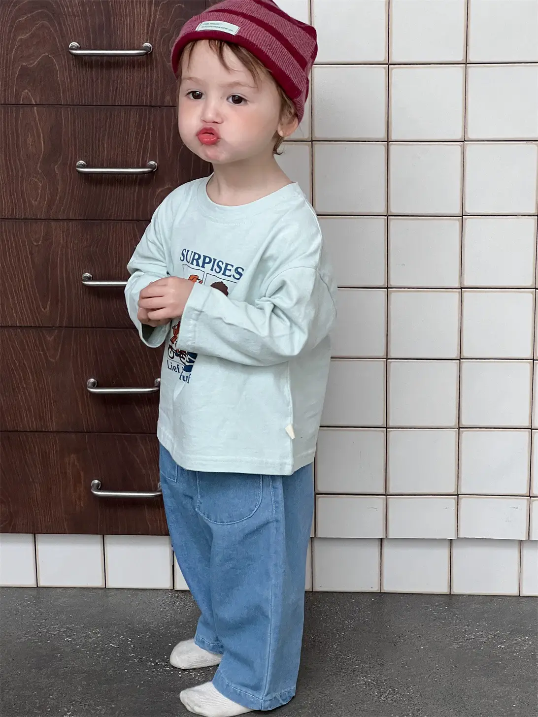 Kids Korean Style T-Shirt & Jeans Set Spring 2026