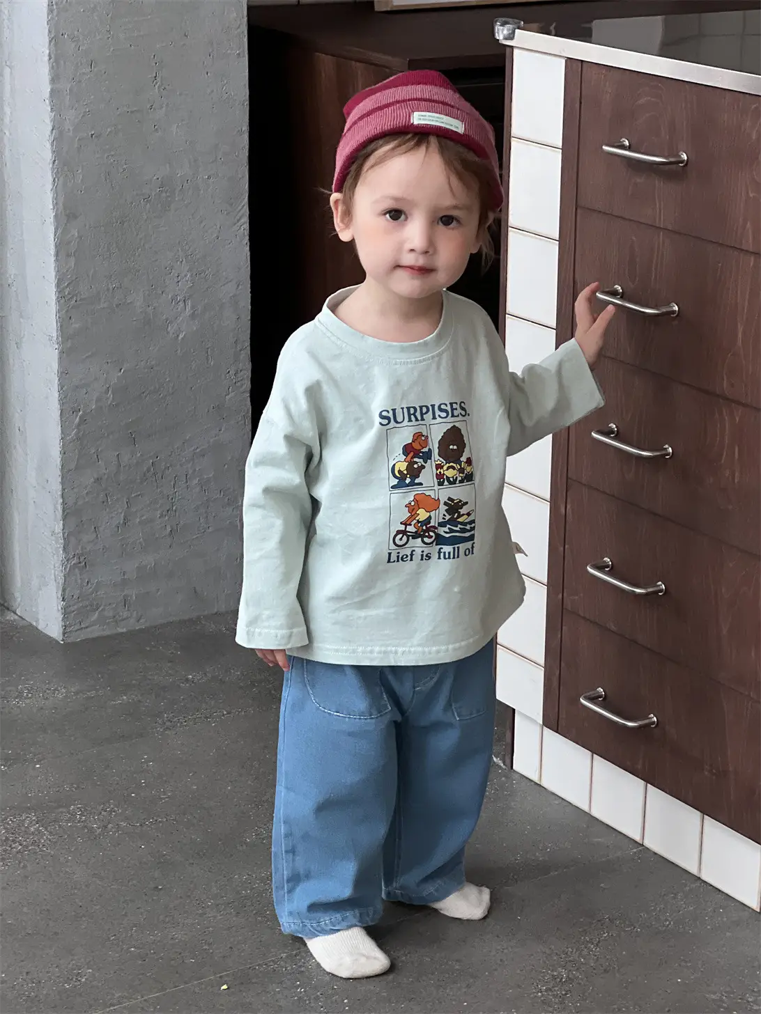 Kids Korean Style T-Shirt & Jeans Set Spring 2026