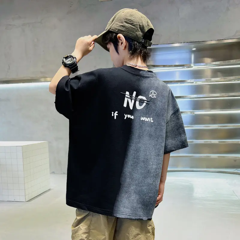 Summer Boys Gradient Letter T-Shirt New Kids Clothing — feature 11