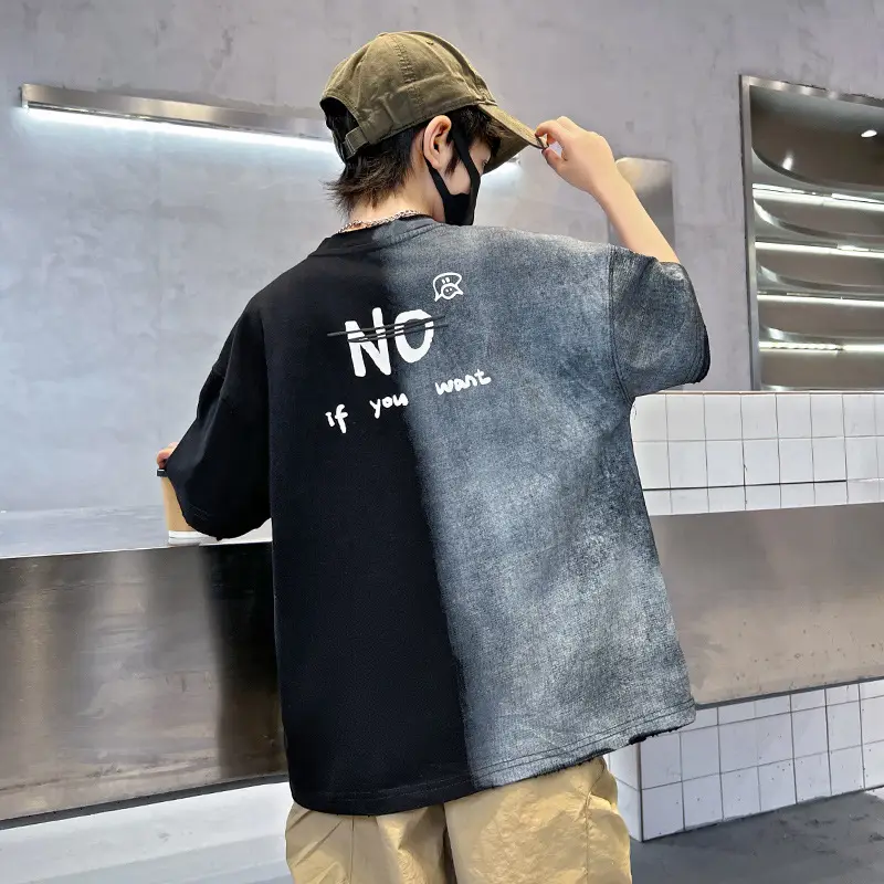 Summer Boys Gradient Letter T-Shirt New Kids Clothing — feature 14