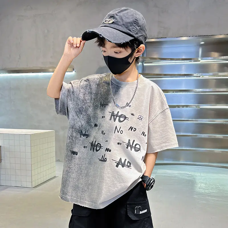 Summer Boys Gradient Letter T-Shirt New Kids Clothing — feature 16
