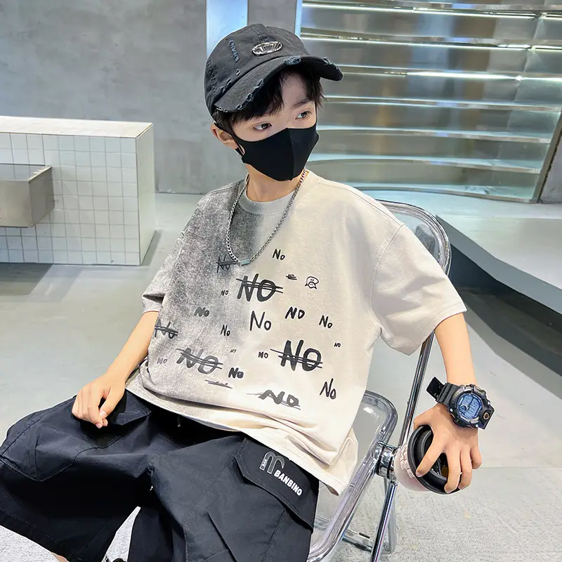 Summer Boys Gradient Letter T-Shirt New Kids Clothing — feature 20