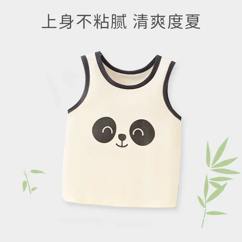 Kids Cotton Vest Shorts Set with Cute Face Design - Image 5