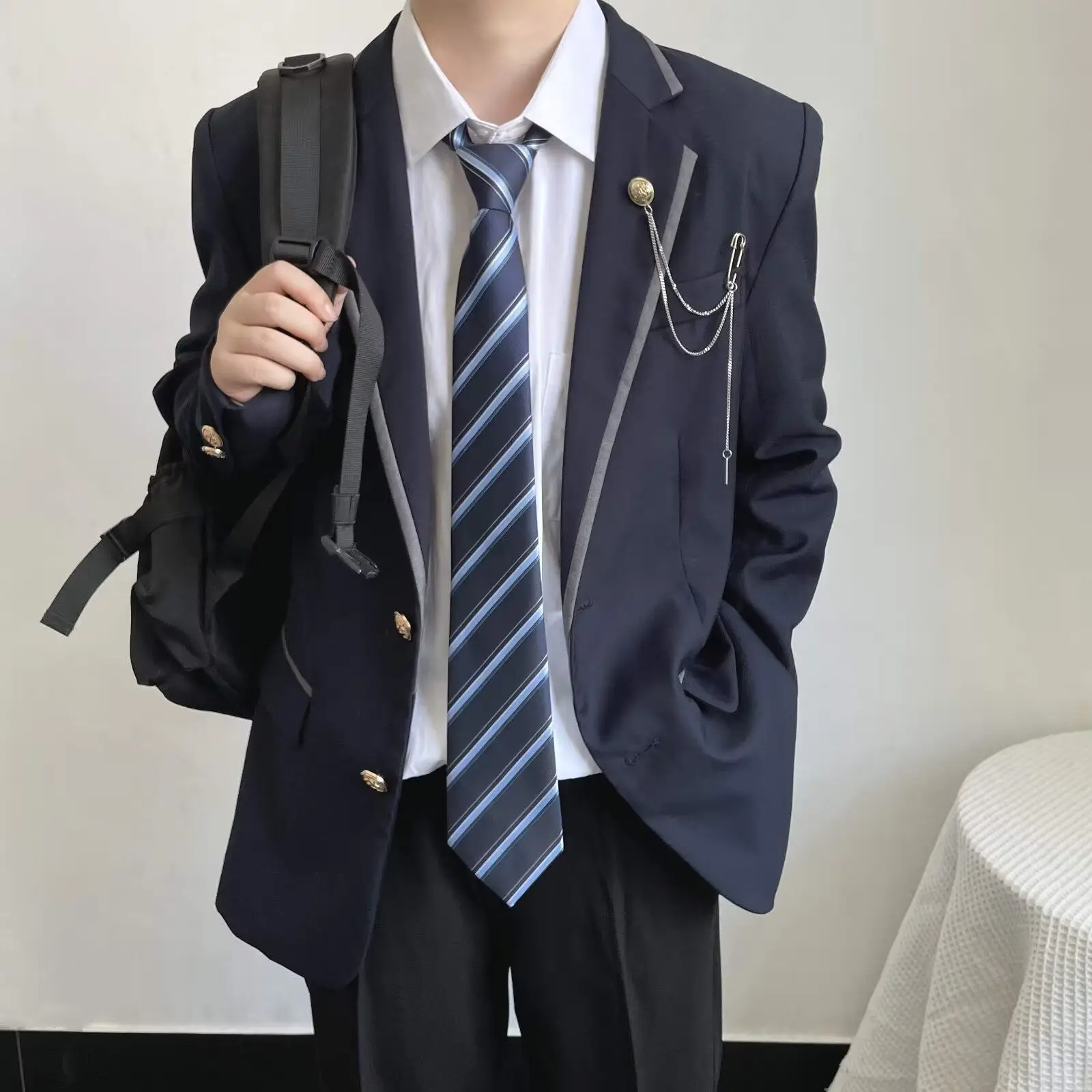 Dark Blue British Style Boys Suit for School & Sports