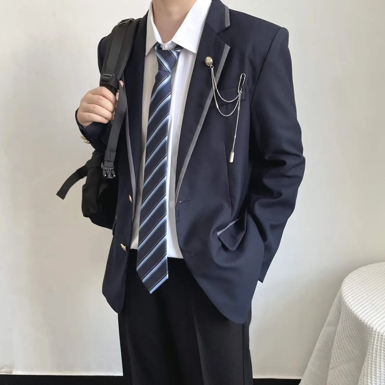 Dark Blue British Style Boys Suit for School & Sports