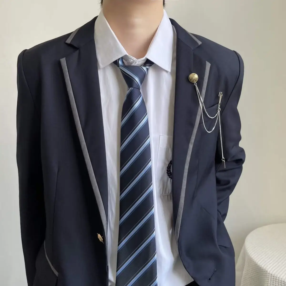 Dark Blue British Style Boys Suit for School & Sports — feature 16