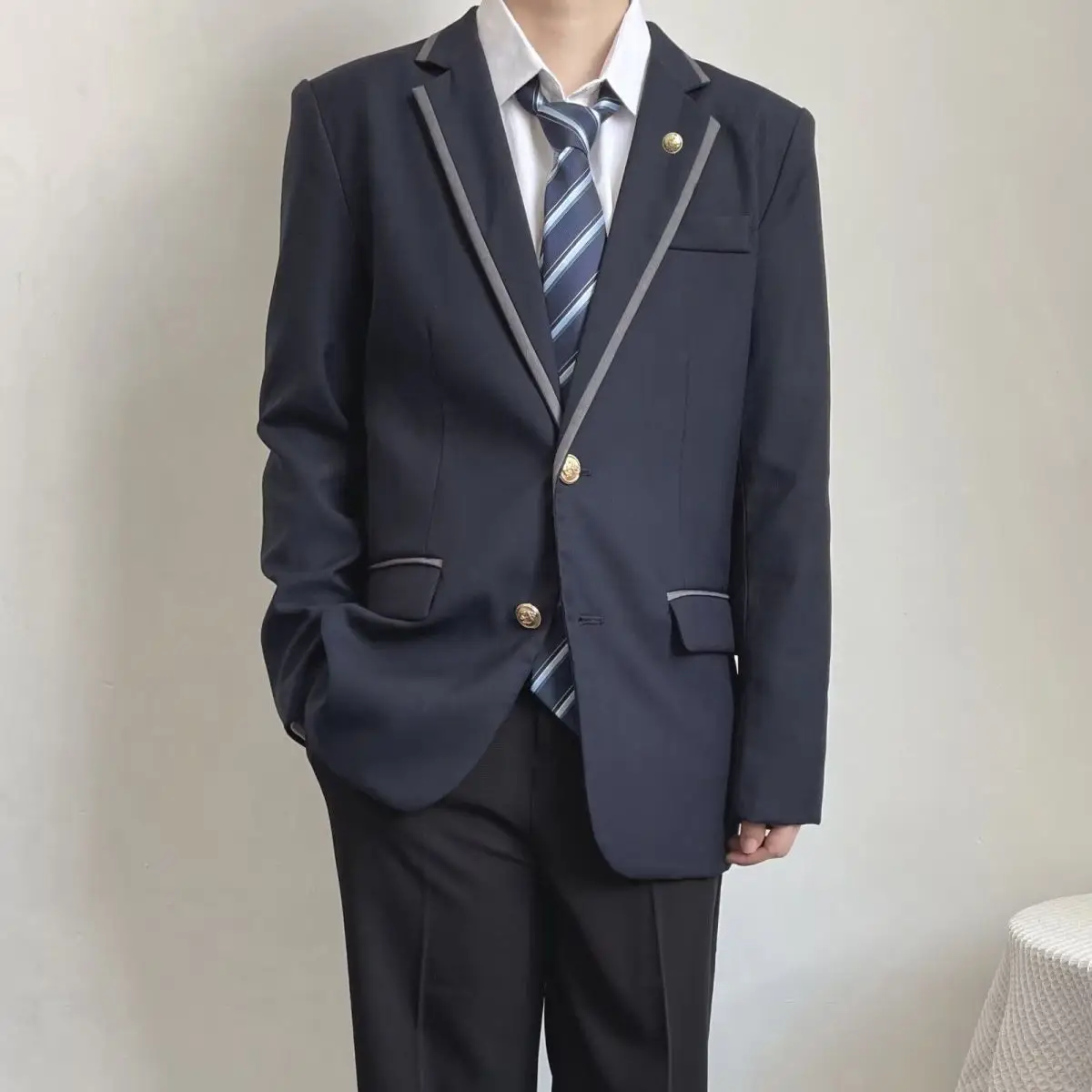 Dark Blue British Style Boys Suit for School & Sports — feature 22
