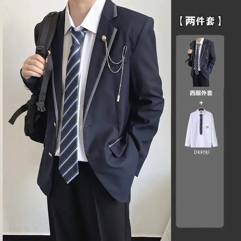 Dark Blue British Style Boys Suit for School & Sports
