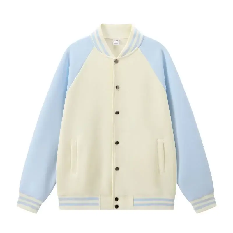 Women Green White Baseball Jacket College Uniform — feature 18