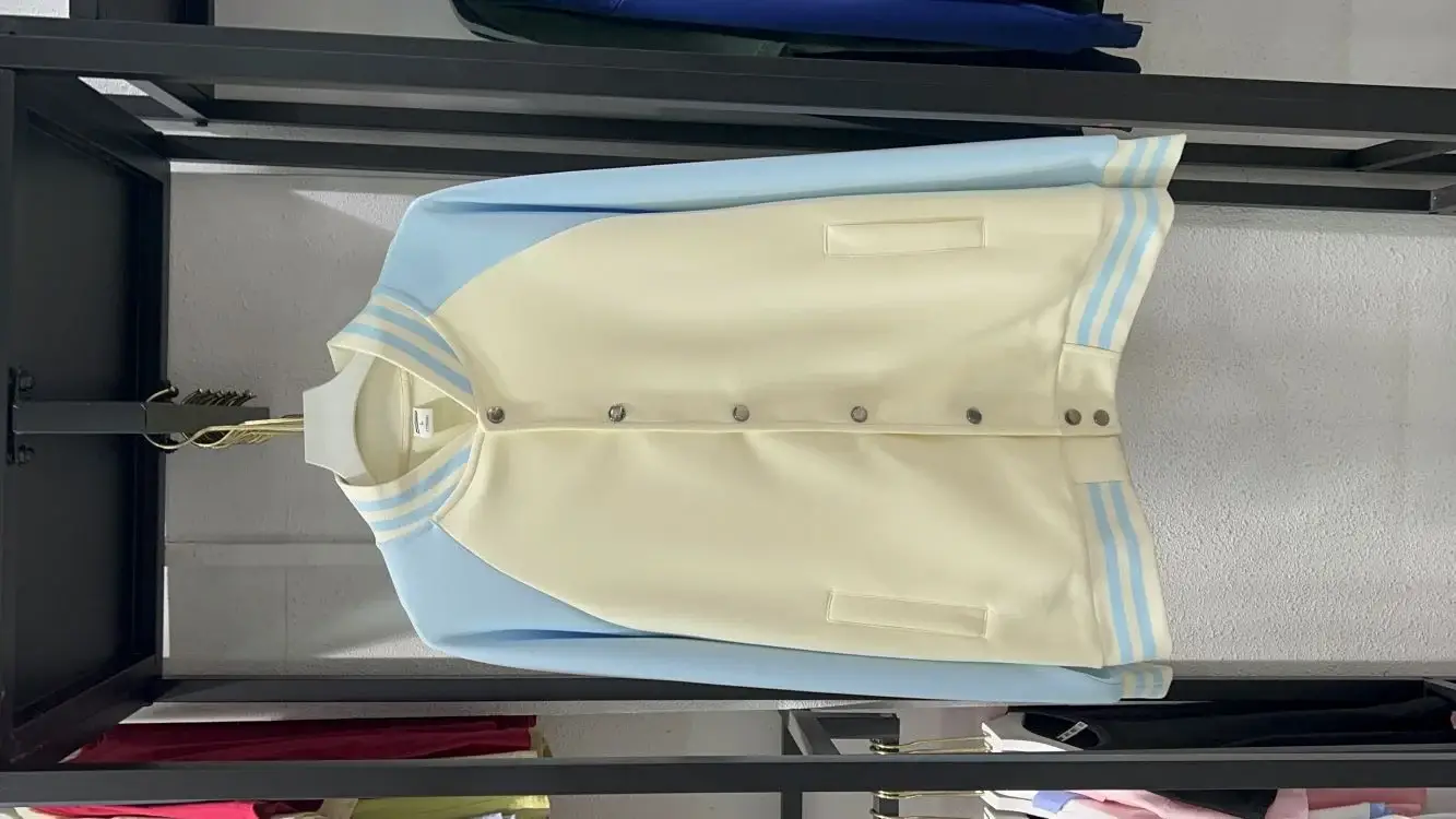Women Green White Baseball Jacket College Uniform — feature 23