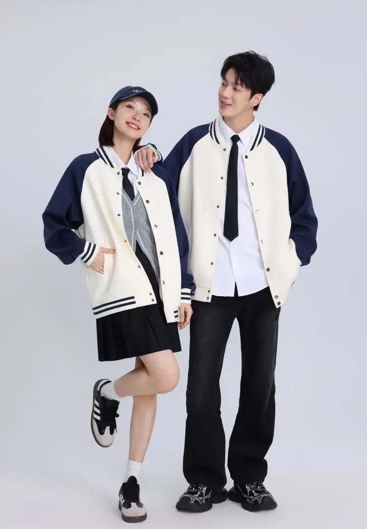 Women Green White Baseball Jacket College Uniform — feature 9
