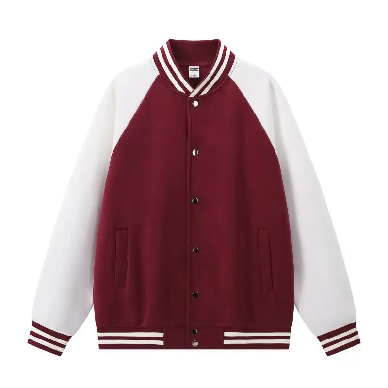 Women Green White Baseball Jacket College Uniform