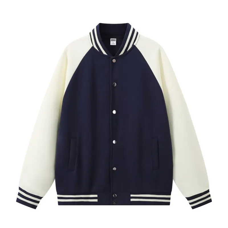 Women Green White Baseball Jacket College Uniform