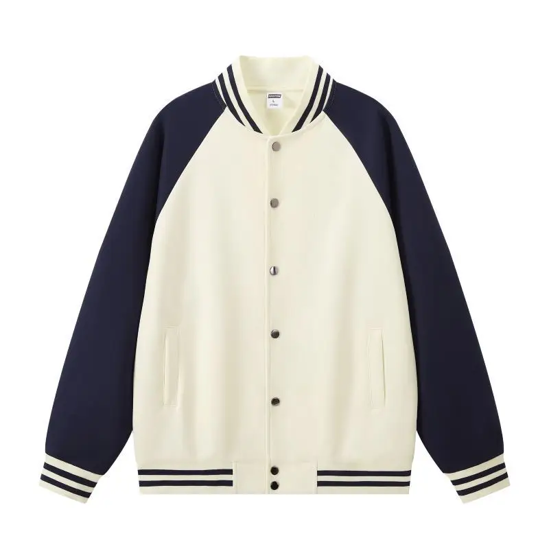 Women Green White Baseball Jacket College Uniform