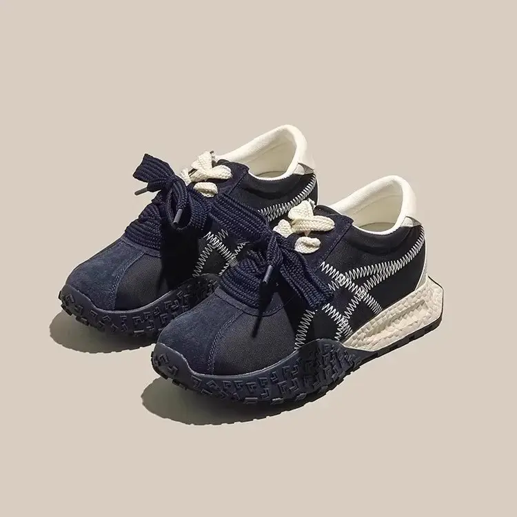 2025 New Spring and Autumn Heightening German Training Shoes Women's Ballet Style All-match Platform Sports Casual Forrest Gump Shoes