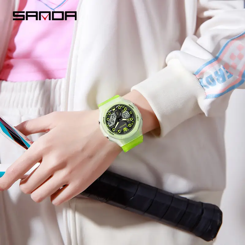 Sanda Black Digital Alarm Watch for Men Women Waterproof Sports Wear - Image 20