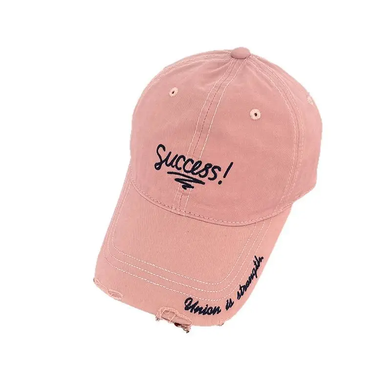 Women's Embroidered Hole Cap Sun Hat with Success Design - Image 7