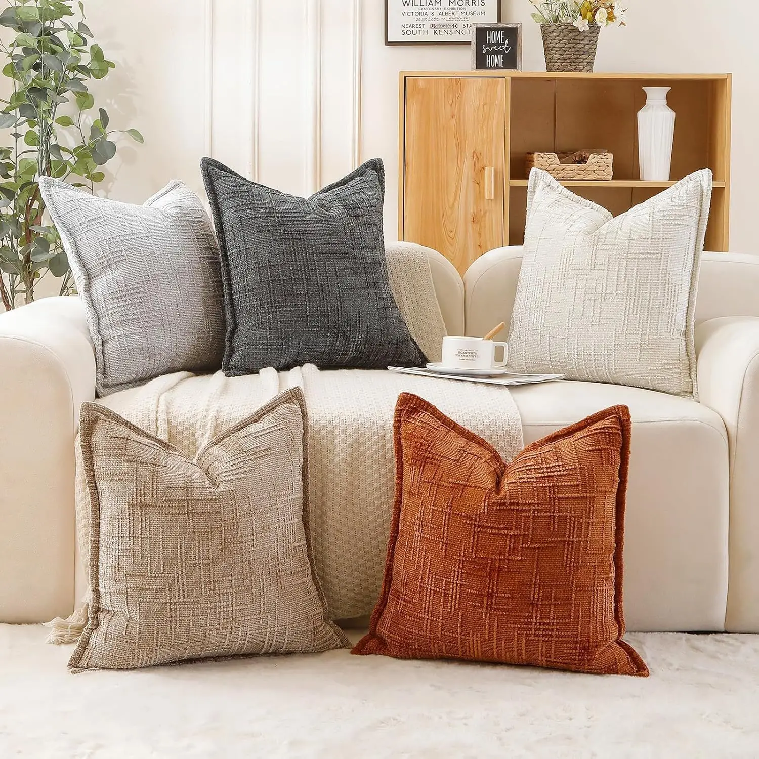 Cross-Border Bamboo Chenille Throw Pillow Covers for Living Room - Image 14